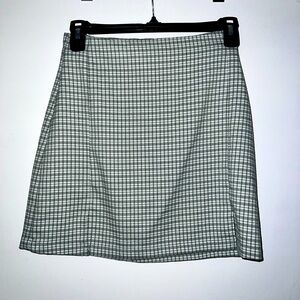 Green Plaid Mini Skirt